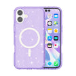 For iPhone 16 Terminator Style Glitter Powder MagSafe Magnetic Phone Case(Purple) - iPhone 16 Cases by PMC TechLife | Online Shopping South Africa | PMC TechLife | Buy Now Pay Later Mobicred