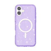 For iPhone 16 Terminator Style Glitter Powder MagSafe Magnetic Phone Case(Purple)