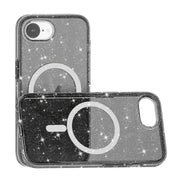 For iPhone 16e Terminator Style Glitter Powder MagSafe Magnetic Phone Case(Black)