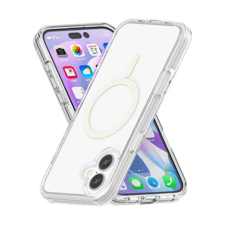 For iPhone 16 Plus Terminator Style Transparent MagSafe Magnetic Phone Case(Transparent)
