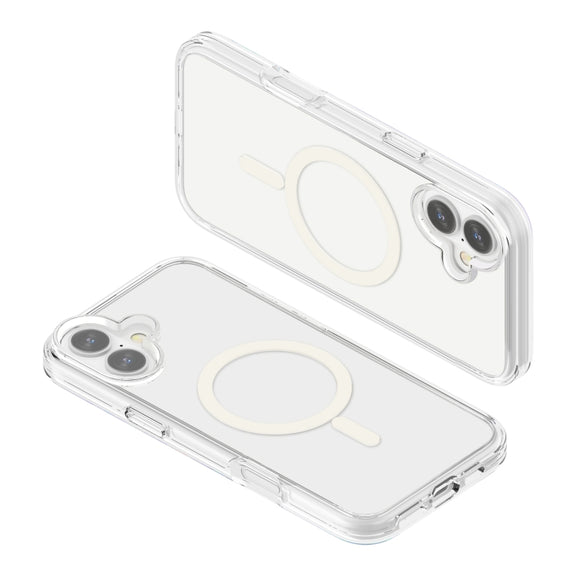 For iPhone 16 Plus Terminator Style Transparent MagSafe Magnetic Phone Case(Transparent)