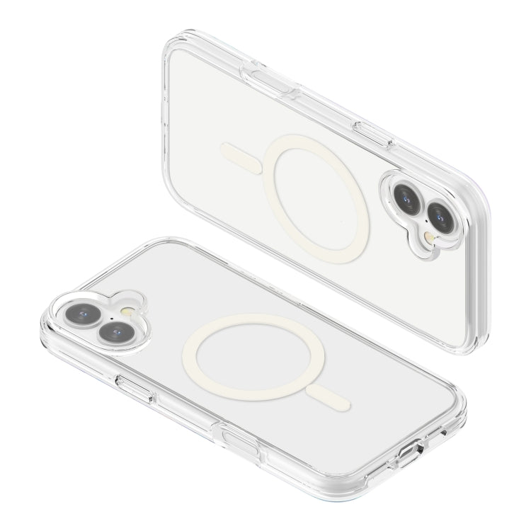 For iPhone 16 Terminator Style Transparent MagSafe Magnetic Phone Case(Transparent)
