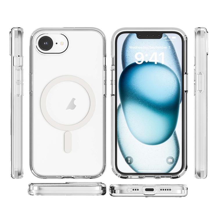 For iPhone 16e Terminator Style Transparent MagSafe Magnetic Phone Case(Transparent)