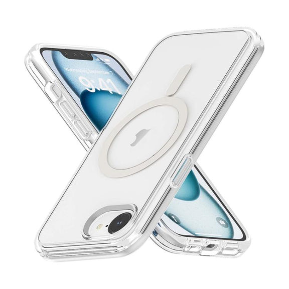 For iPhone 16e Terminator Style Transparent MagSafe Magnetic Phone Case(Transparent)