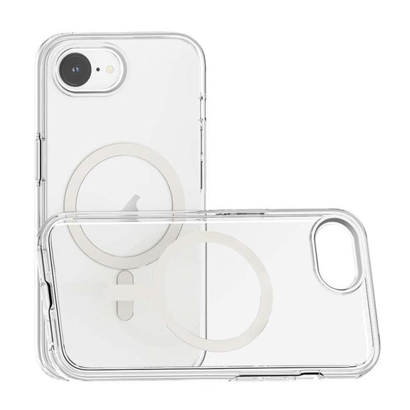 For iPhone 16e Terminator Style Transparent MagSafe Magnetic Phone Case(Transparent)