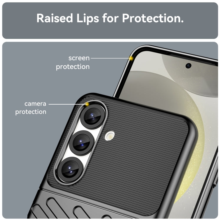 For Samsung Galaxy S25 5G Thunderbolt Shockproof TPU Phone Case(Black)