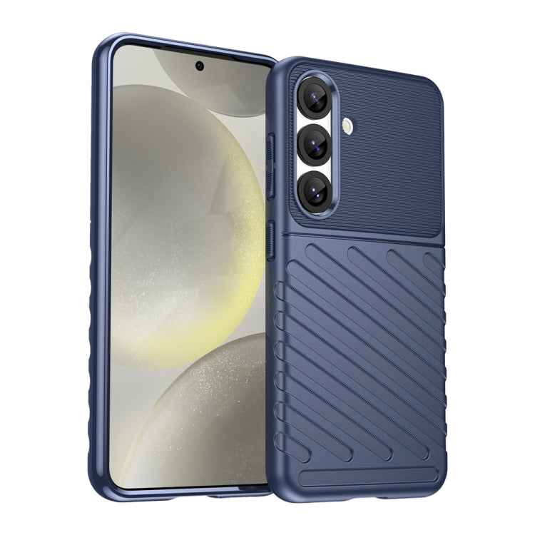 For Samsung Galaxy S25 5G Thunderbolt Shockproof TPU Phone Case(Blue)