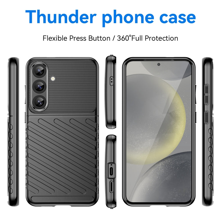 For Samsung Galaxy S25+ 5G Thunderbolt Shockproof TPU Phone Case(Black)