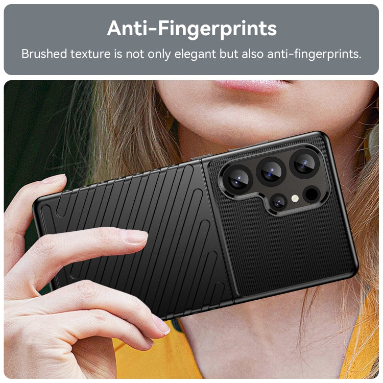 For Samsung Galaxy S25 Ultra 5G Thunderbolt Shockproof TPU Phone Case(Black)