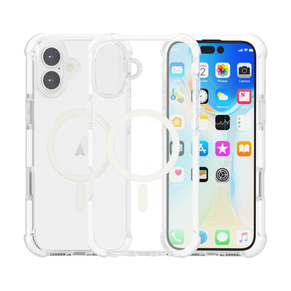 For iPhone 16 Acrylic Magsafe Magnetic Shockproof Phone Case(Transparent)