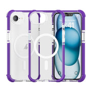 For iPhone 16e Acrylic Magsafe Magnetic Shockproof Phone Case(Purple)