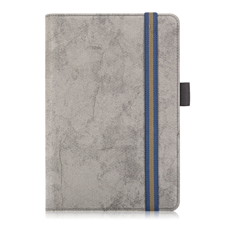 For 7-8 inch Marble Cloth Texture Horizontal Flip Universal Tablet PC Leather Case with Pen Slot & Holder(Grey)
