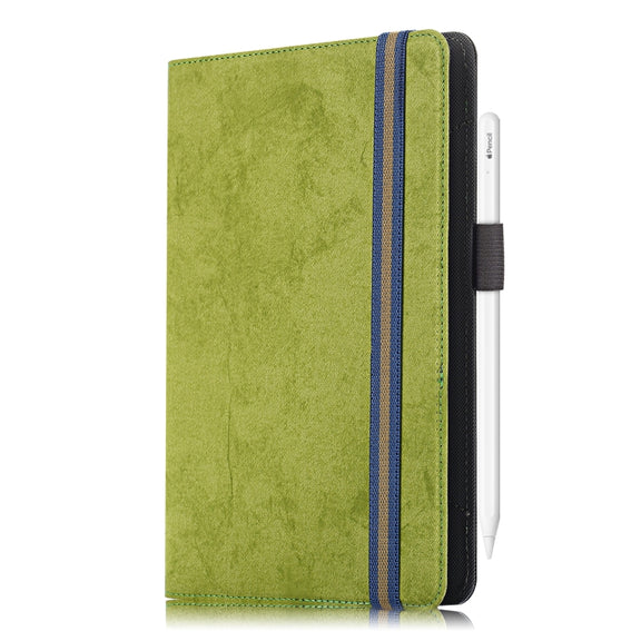 For 7-8 inch Marble Cloth Texture Horizontal Flip Universal Tablet PC Leather Case with Pen Slot & Holder(Green)