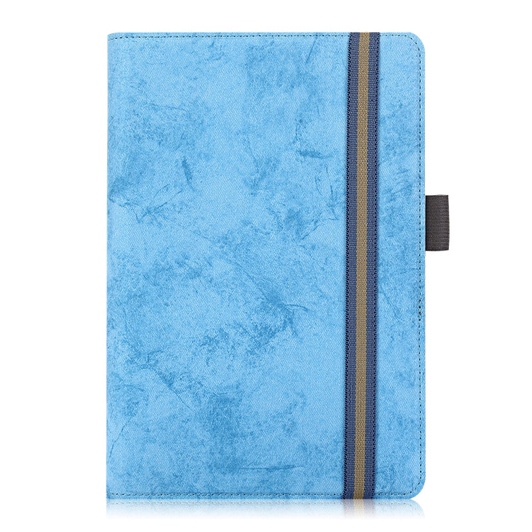 For 7-8 inch Marble Cloth Texture Horizontal Flip Universal Tablet PC Leather Case with Pen Slot & Holder(Sky Blue)