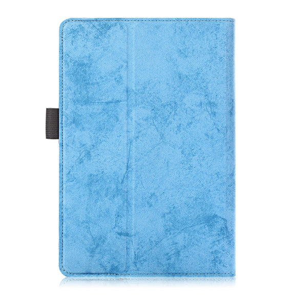 For 7-8 inch Marble Cloth Texture Horizontal Flip Universal Tablet PC Leather Case with Pen Slot & Holder(Sky Blue)