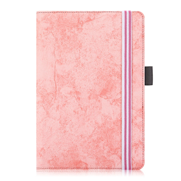 For 7-8 inch Marble Cloth Texture Horizontal Flip Universal Tablet PC Leather Case with Pen Slot & Holder(Pink)