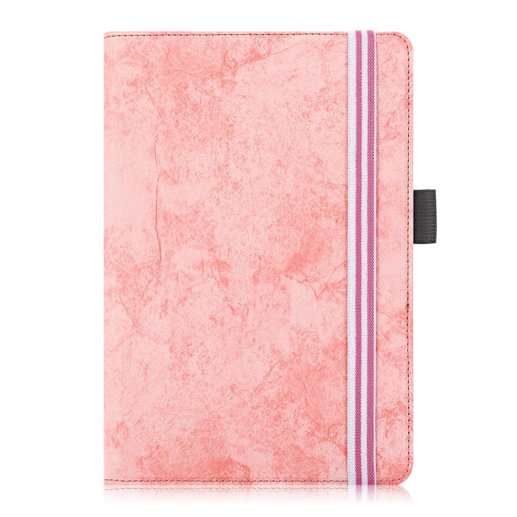 For 7-8 inch Marble Cloth Texture Horizontal Flip Universal Tablet PC Leather Case with Pen Slot & Holder(Pink)