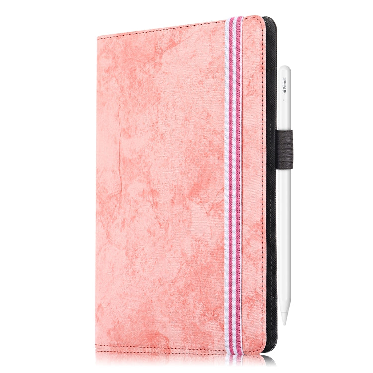 For 7-8 inch Marble Cloth Texture Horizontal Flip Universal Tablet PC Leather Case with Pen Slot & Holder(Pink)