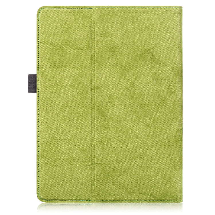 For 9-11 inch Marble Cloth Texture Horizontal Flip Universal Tablet PC Leather Case with Pen Slot & Holder(Green)