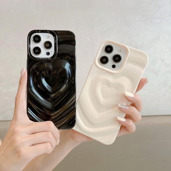 For iPhone 13 3D Love Pattern Phone Case(Silver)