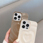 For iPhone 13 3D Love Pattern Phone Case(Silver)