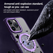 For iPhone 15 Pro Max Skin Feel MagSafe Shockproof Phone Case with Holder(White)