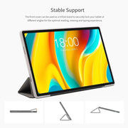 For Teclast T50 Pro 3-Fold Holder Folio Leather Tablet Smart Case(Grey)