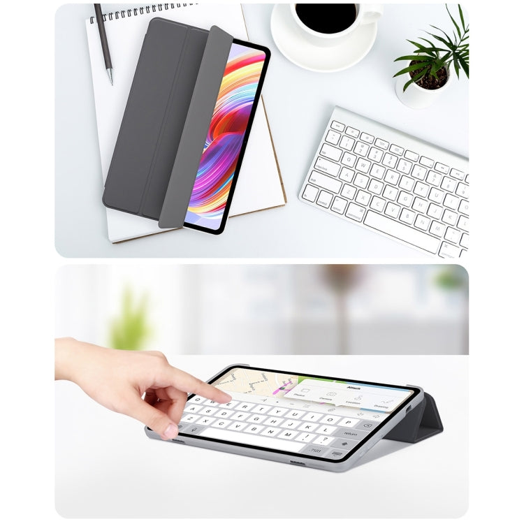For Teclast T40S 3-Fold Holder Folio Leather Tablet Smart Case(Grey)