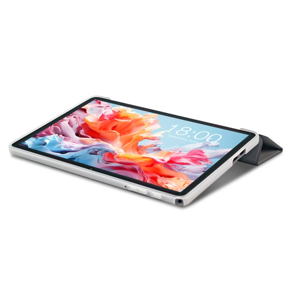 For Teclast P30T 3-Fold Holder Folio Leather Tablet Smart Case(Grey)