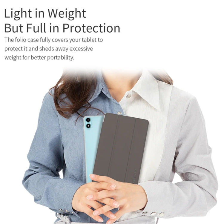 For Teclast P85T 3-Fold Holder Folio Leather Tablet Smart Case(Grey)