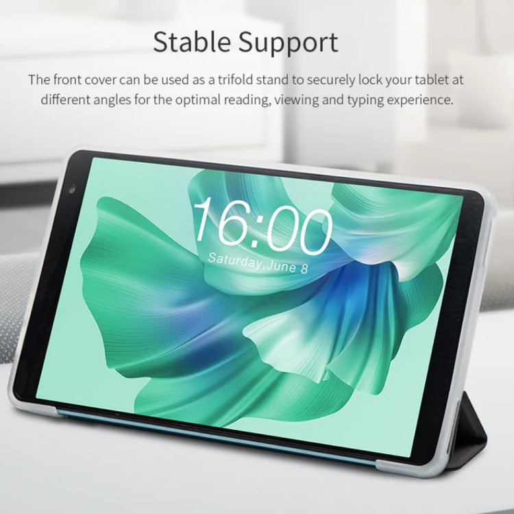 For Teclast P85T 3-Fold Holder Folio Leather Tablet Smart Case(Grey)