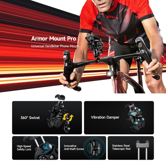 Ulefone Armor Mount Pro AM01 Universal Bicycle Handle Phone Holder(Black)