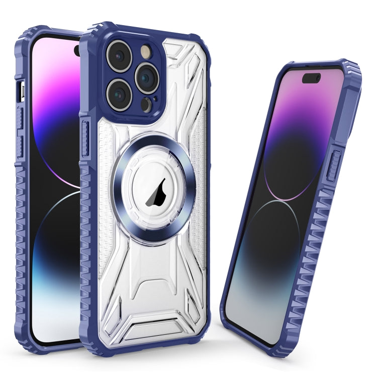 For iPhone 14 Pro CD Texture Magsafe Phone Case(Sapphire)