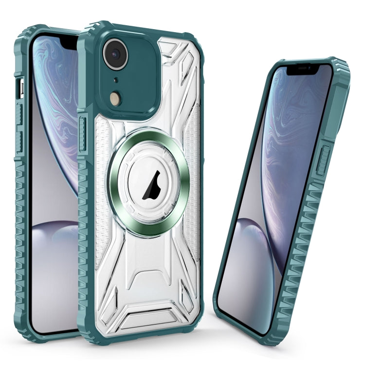 For iPhone XR CD Texture Magsafe Phone Case(Dark Green)