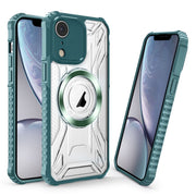 For iPhone XR CD Texture Magsafe Phone Case(Dark Green)
