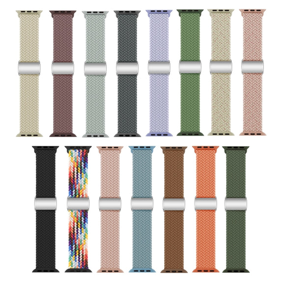 For Apple Watch Ultra 49mm Nylon Loop Magnetic Buckle Watch Band(Starlight)