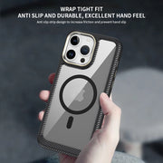 For iPhone 13 MagSafe Carbon Fiber Transparent Back Panel Phone Case(Green)
