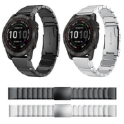 For Garmin Instinct 2X Solar Tortoise Shell Stainless Steel Watch Band(Black)