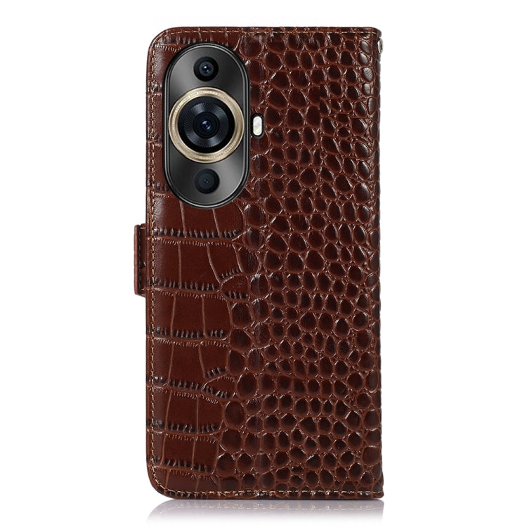 For Huawei Nova 11 Pro / 11 Ultra Crocodile Top Layer Cowhide Leather Phone Case(Brown)