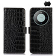 For Huawei Mate 60 Crocodile Top Layer Cowhide Leather Phone Case(Black) - Huawei Cases by PMC TechLife | Online Shopping South Africa | PMC TechLife | Buy Now Pay Later Mobicred