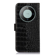 For Huawei Mate 60 Crocodile Top Layer Cowhide Leather Phone Case(Black)