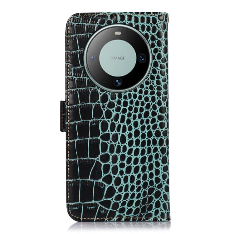 For Huawei Mate 60 Crocodile Top Layer Cowhide Leather Phone Case(Green)
