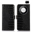 For Huawei Mate 60 Pro Crocodile Top Layer Cowhide Leather Phone Case(Black) - Huawei Cases by PMC TechLife | Online Shopping South Africa | PMC TechLife | Buy Now Pay Later Mobicred