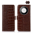 For Huawei Mate 60 Pro Crocodile Top Layer Cowhide Leather Phone Case(Brown) - Huawei Cases by PMC TechLife | Online Shopping South Africa | PMC TechLife | Buy Now Pay Later Mobicred