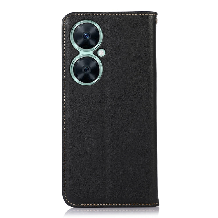 For Huawei Nova 11i / Enjoy 60 Pro KHAZNEH Nappa Top Layer Cowhide Leather Phone Case(Black)