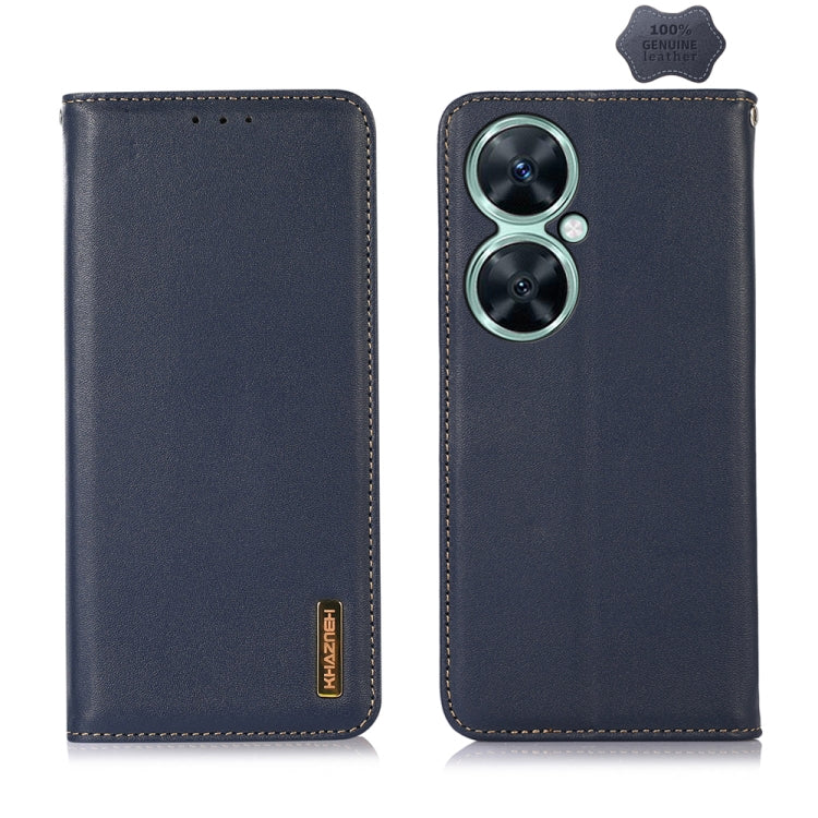 For Huawei Nova 11i / Enjoy 60 Pro KHAZNEH Nappa Top Layer Cowhide Leather Phone Case(Blue)