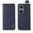 For Huawei Nova 11i / Enjoy 60 Pro KHAZNEH Nappa Top Layer Cowhide Leather Phone Case(Blue) - Huawei Cases by PMC TechLife | Online Shopping South Africa | PMC TechLife | Buy Now Pay Later Mobicred