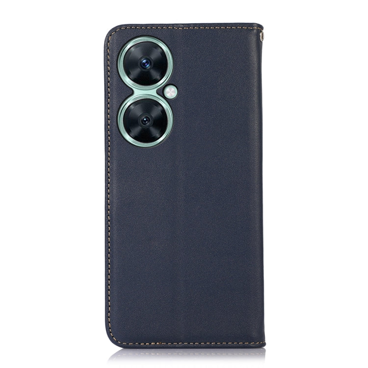 For Huawei Nova 11i / Enjoy 60 Pro KHAZNEH Nappa Top Layer Cowhide Leather Phone Case(Blue)