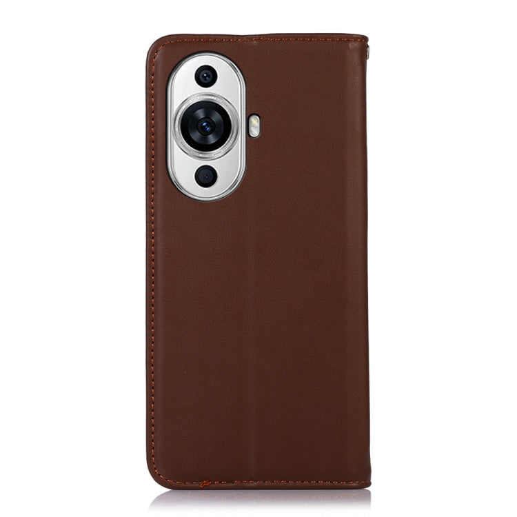 For Huawei Nova 11 KHAZNEH Nappa Top Layer Cowhide Leather Phone Case(Brown)
