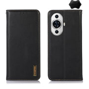For Huawei Nova 11 KHAZNEH Nappa Top Layer Cowhide Leather Phone Case(Black)